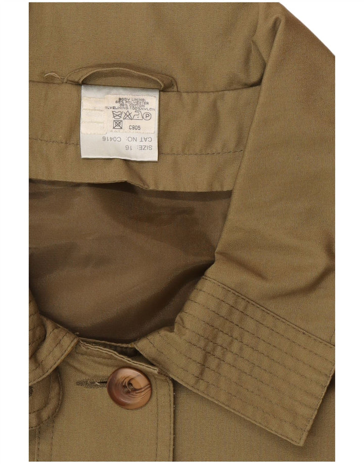 CLASSIC Womens Oversized Longline Trench Coat UK 16 Large Khaki Polyester