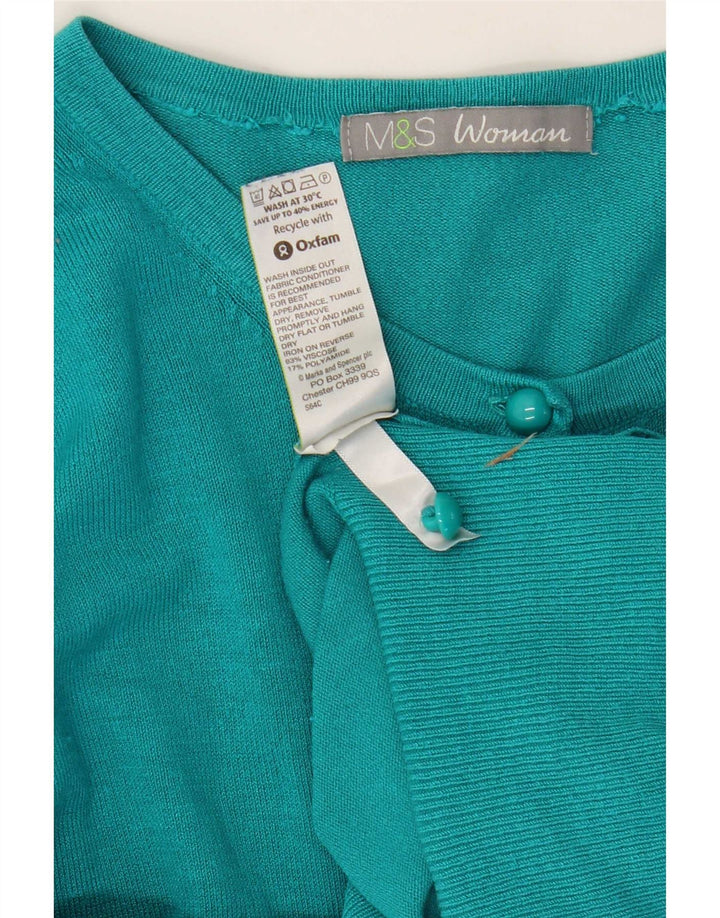 Marks & Spencer Dame Cardigan Sweater UK 10 Small Blue Viscose