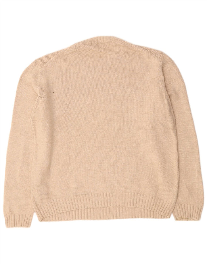 Marks & Spencer Herre sweater med rund hals, UK 38/40 Medium Beige Bomuld