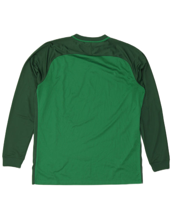Nike Herre Dri Fit Top Langærmet XL Grøn Colourblock