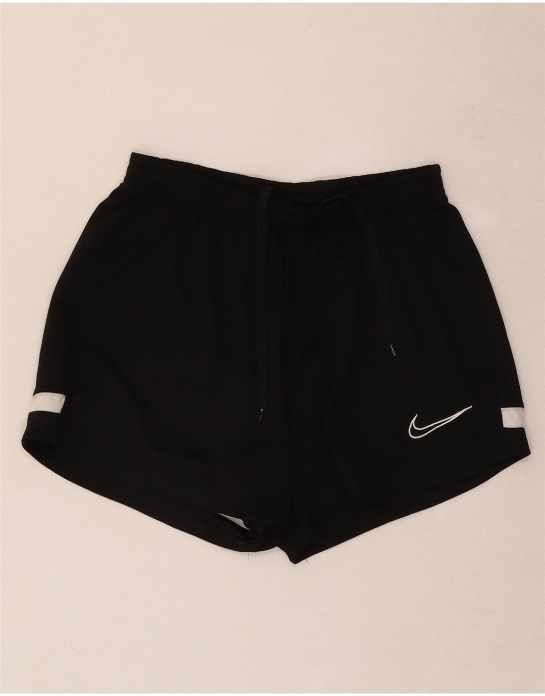 Nike Dame Dri Fit Sports Shorts UK 8 Small Black Colourblock Polyester