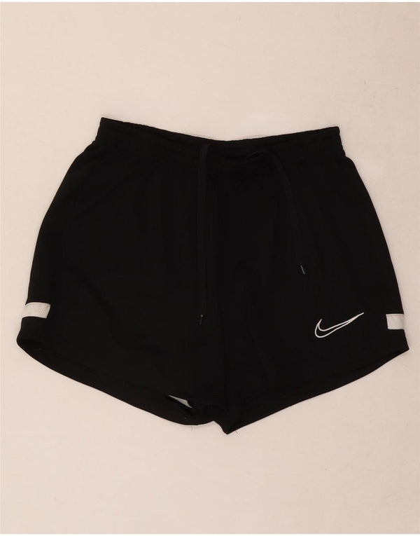 Nike Dame Dri Fit Sports Shorts UK 8 Small Black Colourblock Polyester
