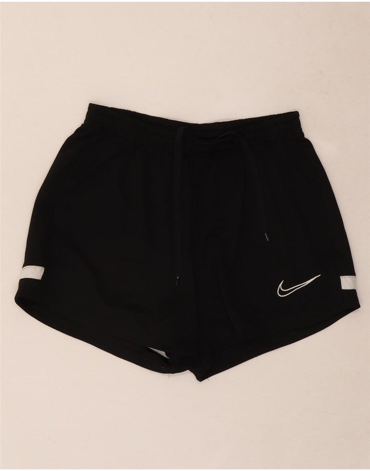 Nike Dame Dri Fit Sports Shorts UK 8 Small Black Colourblock Polyester