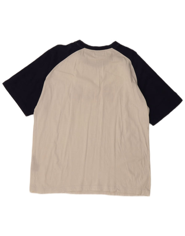 FILA Herre Grafisk T-Shirt Top Stor Hvid Colourblock Bomuld