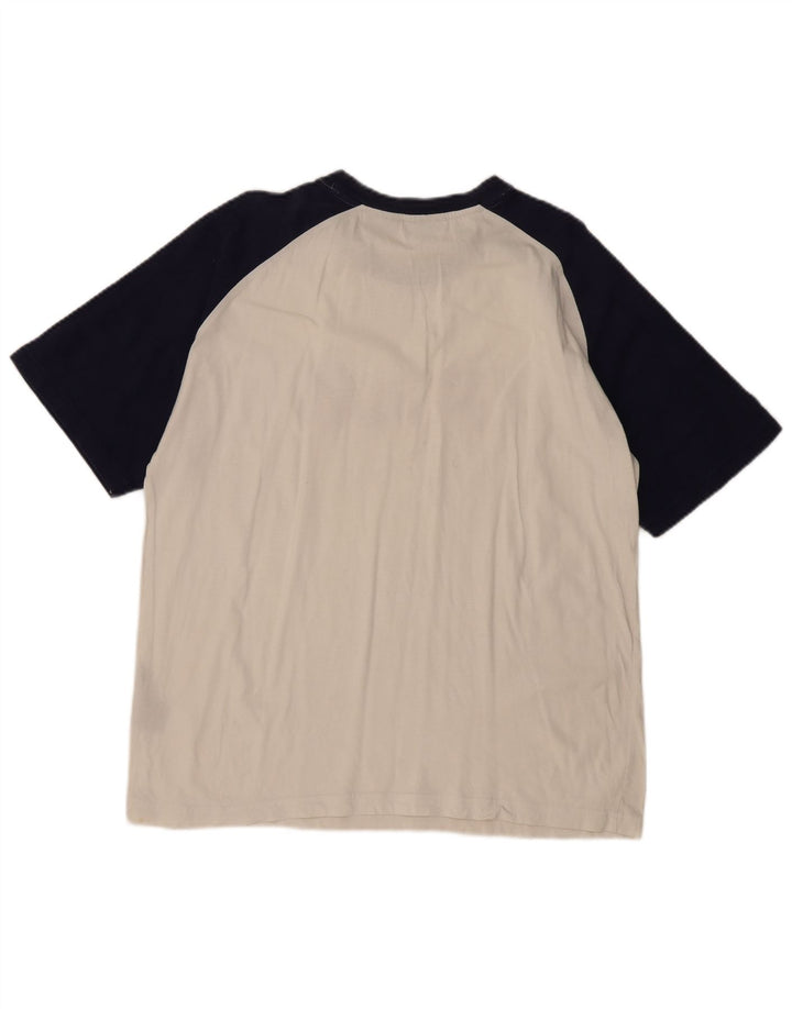 FILA Herre Grafisk T-Shirt Top Stor Hvid Colourblock Bomuld