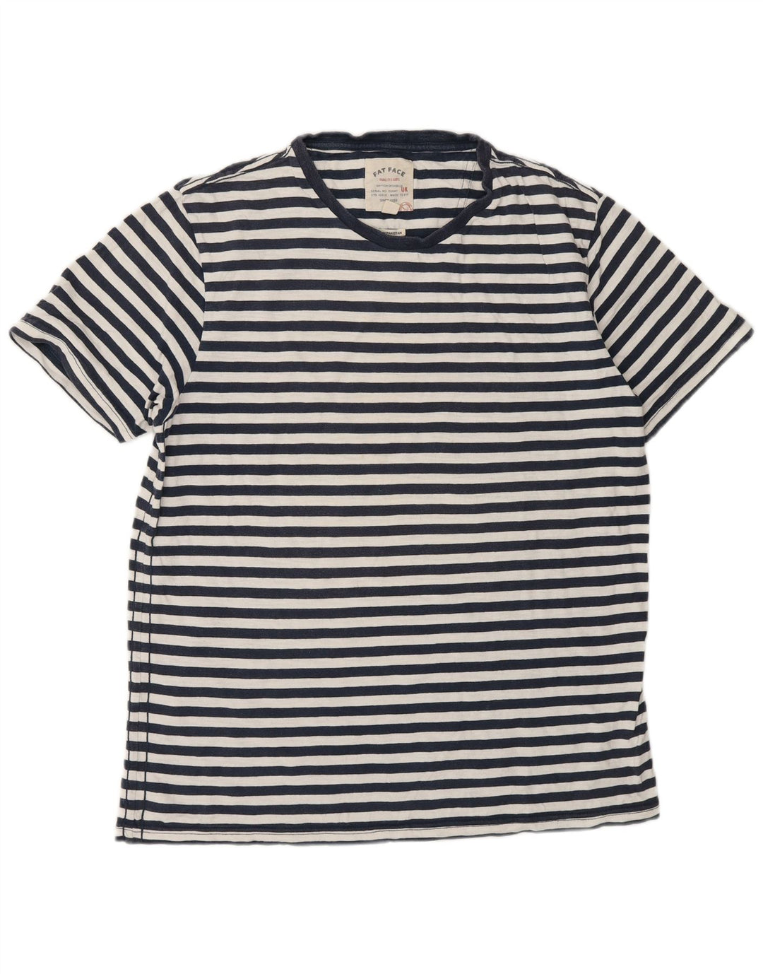 Fat Face Herre T-Shirt Top Medium Marineblå Nålestribet bomuld