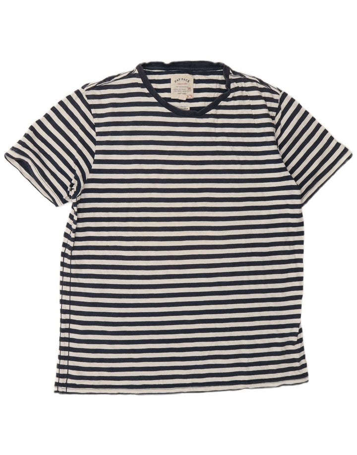 Fat Face Herre T-Shirt Top Medium Marineblå Nålestribet bomuld