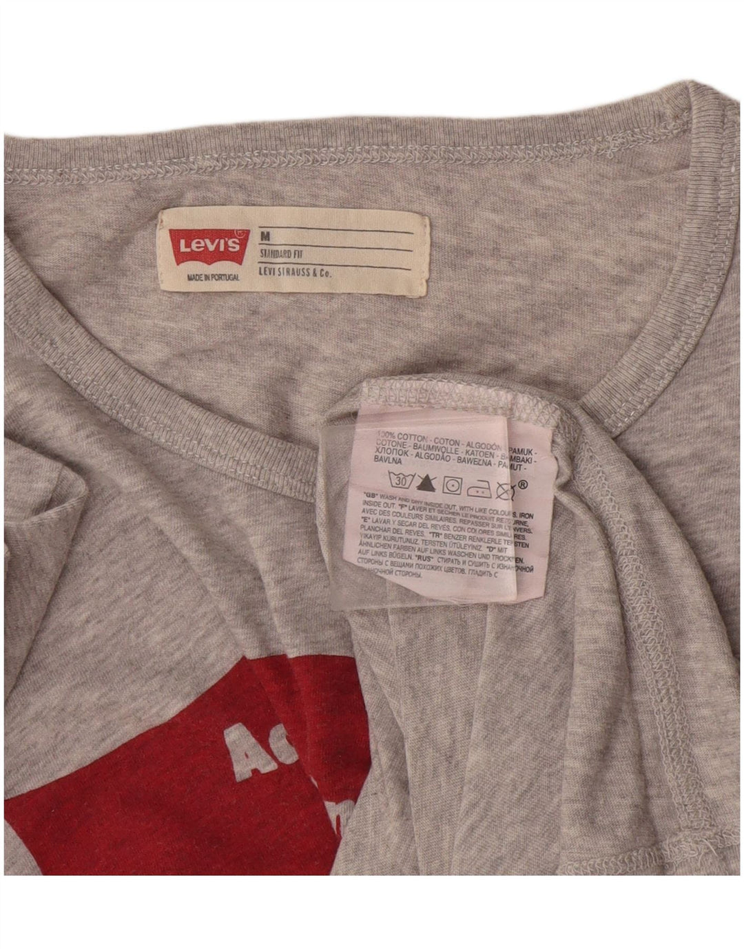 Levi's Herre Standard Fit Grafisk T-shirt Top mellemgrå bomuld