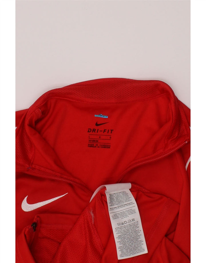 NIKE Dri Fit træningsdragt topjakke til drenge 12-13 år Stor rød polyester
