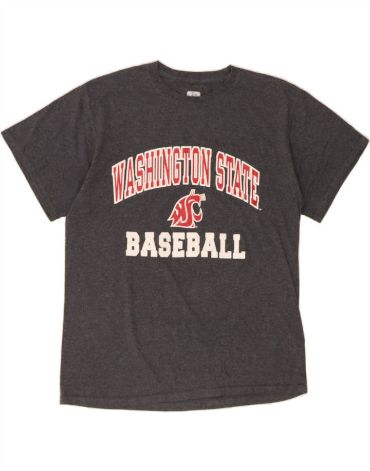 RUSSELL ATHLETIC Mens Graphic T-Shirt Top Medium Grey Vintage Russell Athletic and Second-Hand Russell Athletic from Messina Hembry 