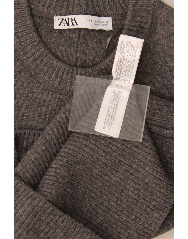 Zara Dame Vest Tank Top UK 10 Lille Grå Uld