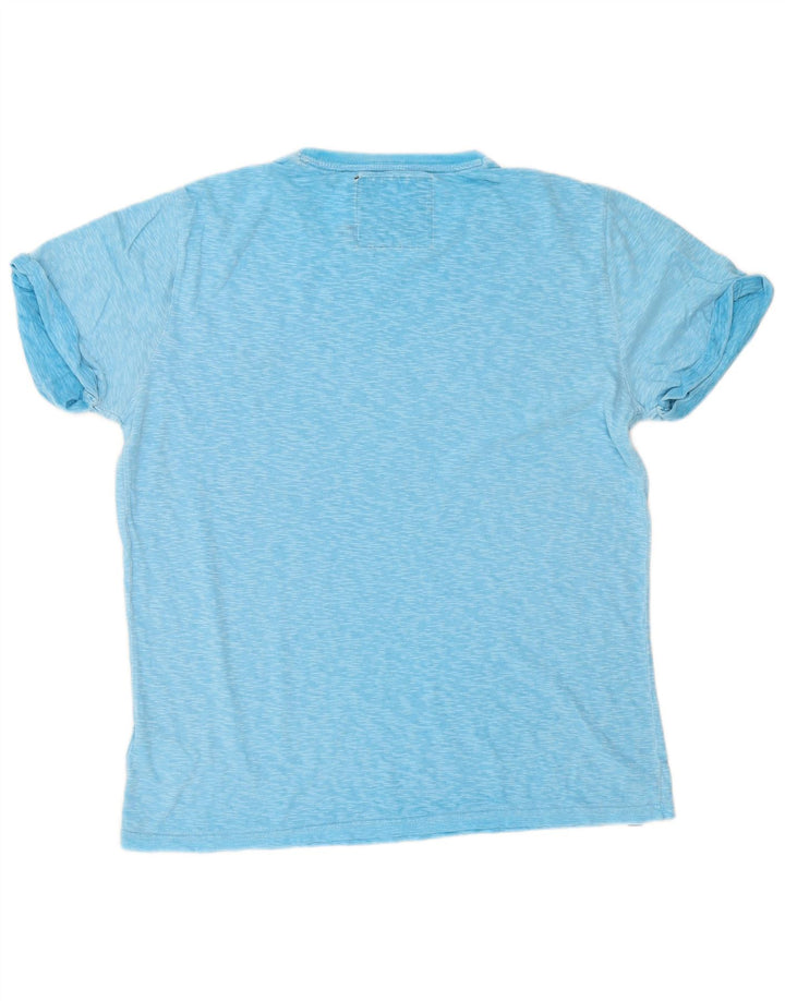 Superdry T-shirt top til mænd XL blå flækket bomuld