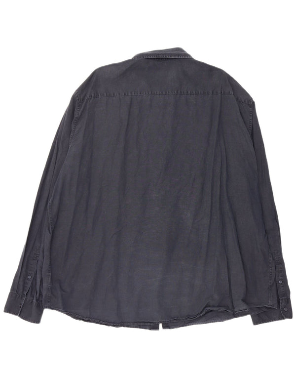 Marks & Spencer Herre Regular Fit skjorte 4XL marineblå hør
