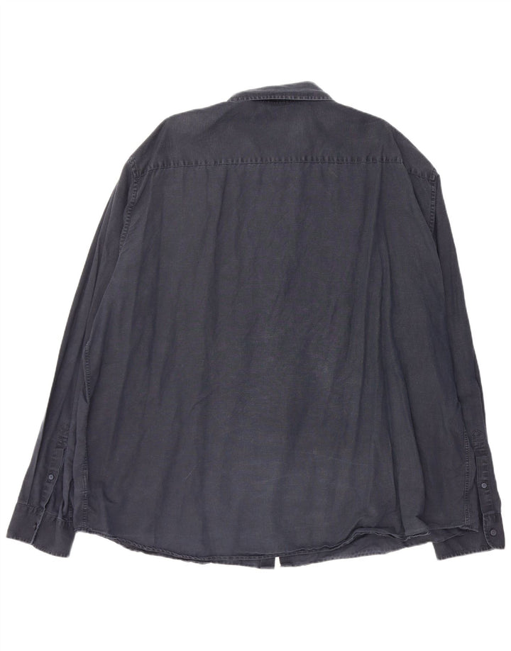 Marks & Spencer Herre Regular Fit skjorte 4XL marineblå hør