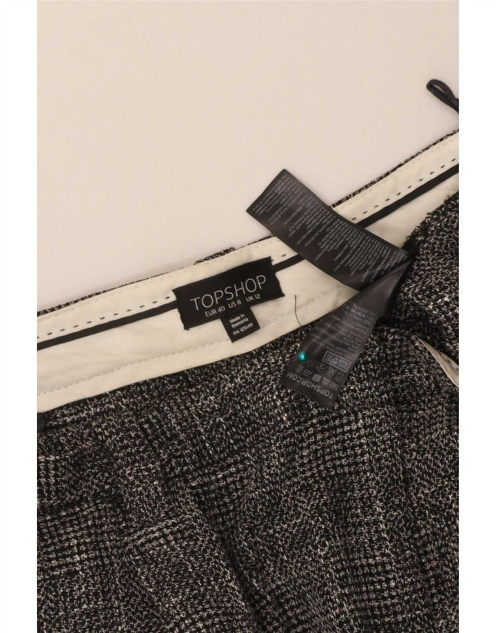 Topshop Dame Pegged Cropped Trousers UK 12 Medium W30 L24 Grå ternet