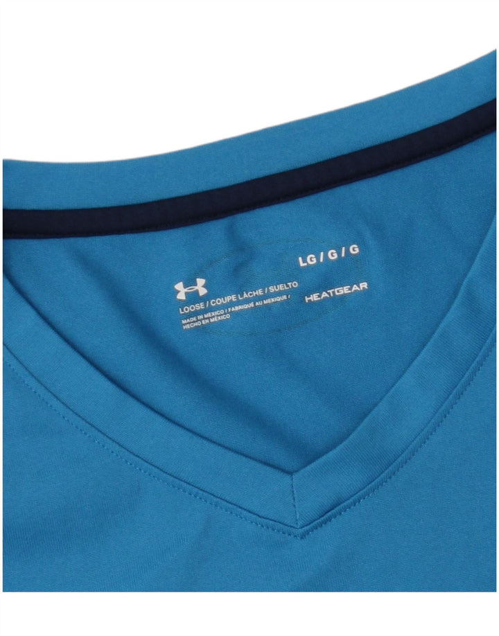 Under Armour Herre Heat Gear T-Shirt Top Stor Blå