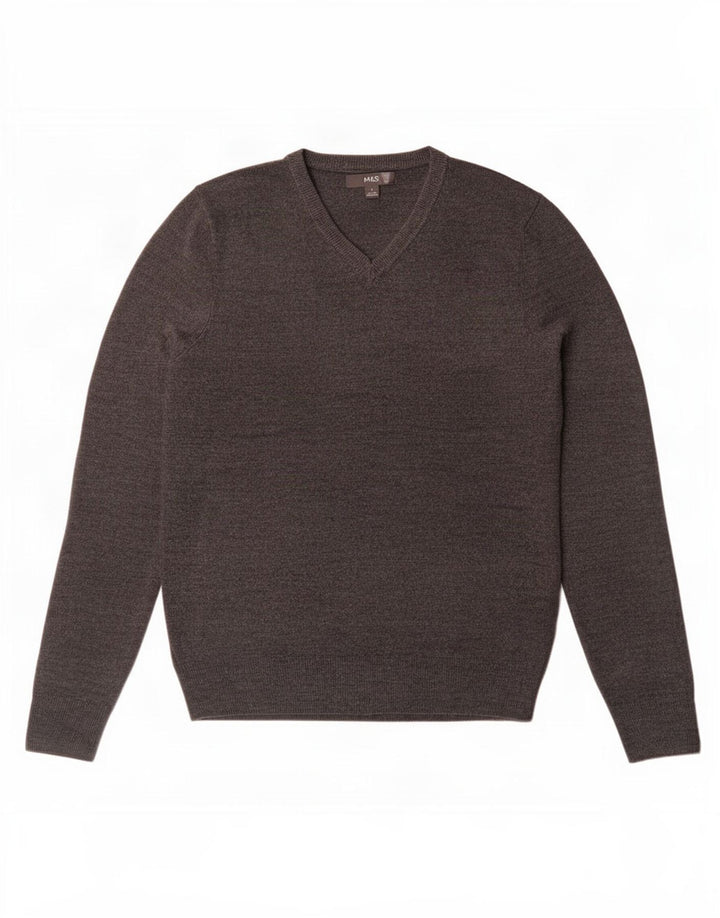 Marks & Spencer Herre V-hals sweater lille grå akryl