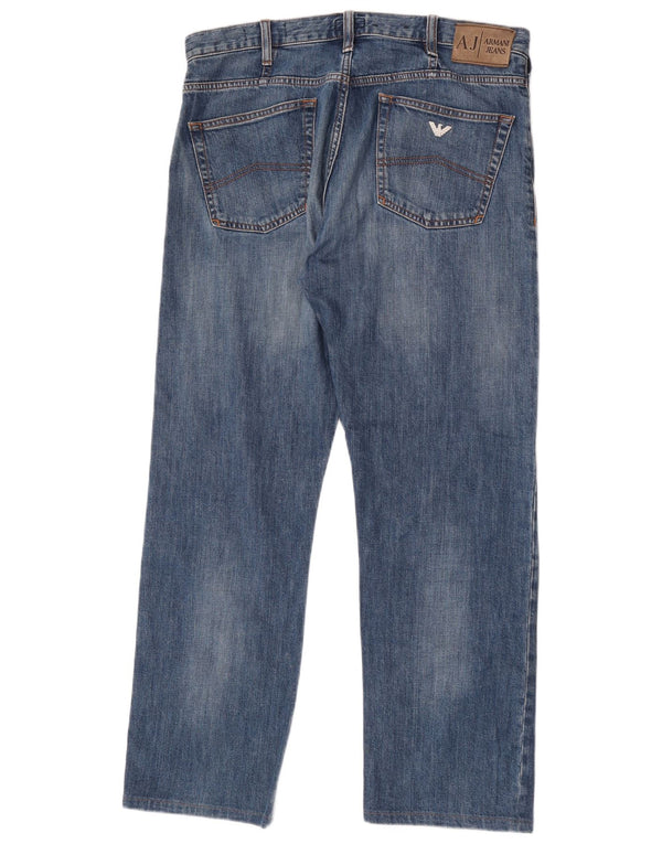 Armani Herre Regular Fit Straight Jeans W35 L30 Blå Bomuld