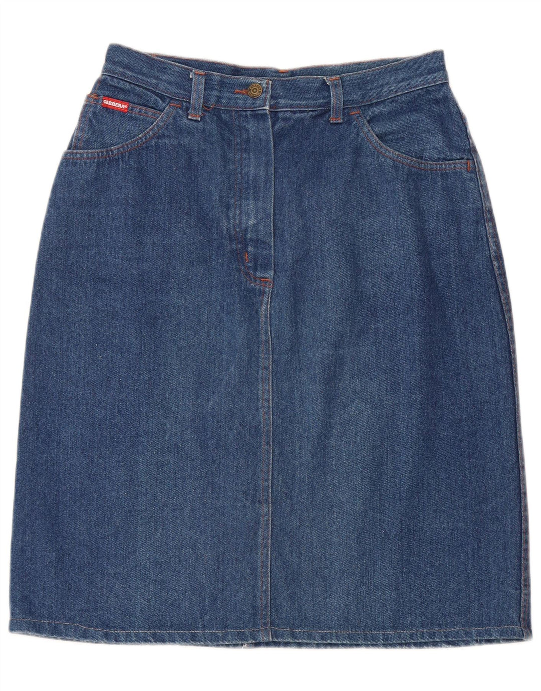 CARRERA Dame Denim Nederdel W32 Stor Blå Bomuld