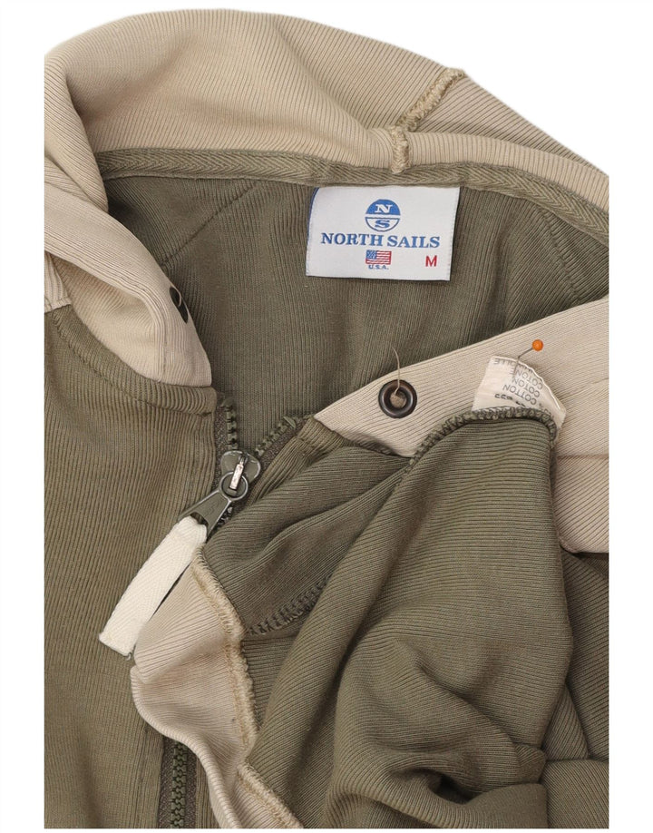 NORTH SAILS Herre Hooded Zip Neck Top Langærmet Medium Green Colourblock