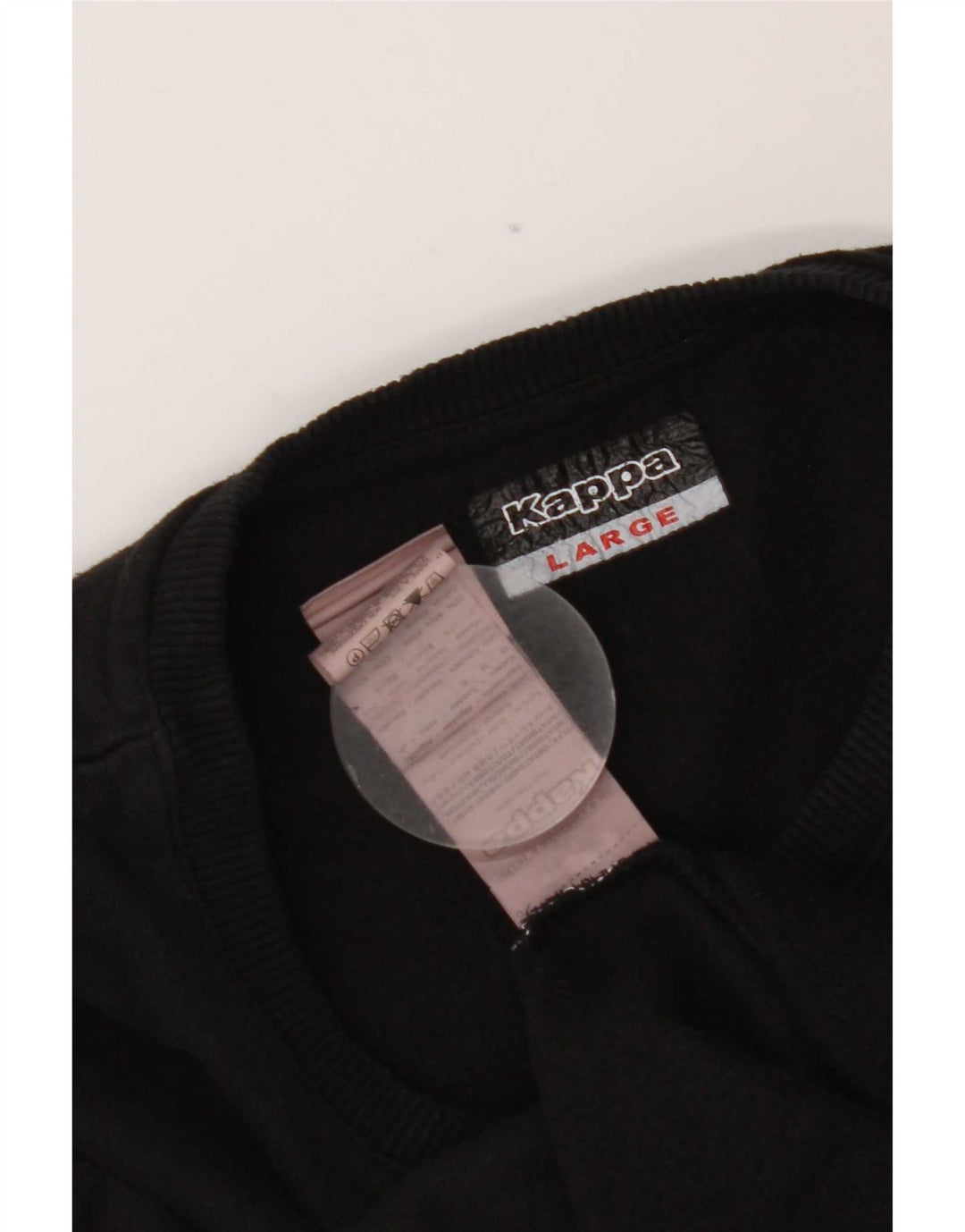 Kappa Dame Sweatshirt Jumper UK 16 Stor Sort Bomuld