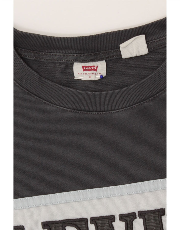 Levi's Dame Oversized grafisk T-shirt Top UK 10 Small Grey Colourblock