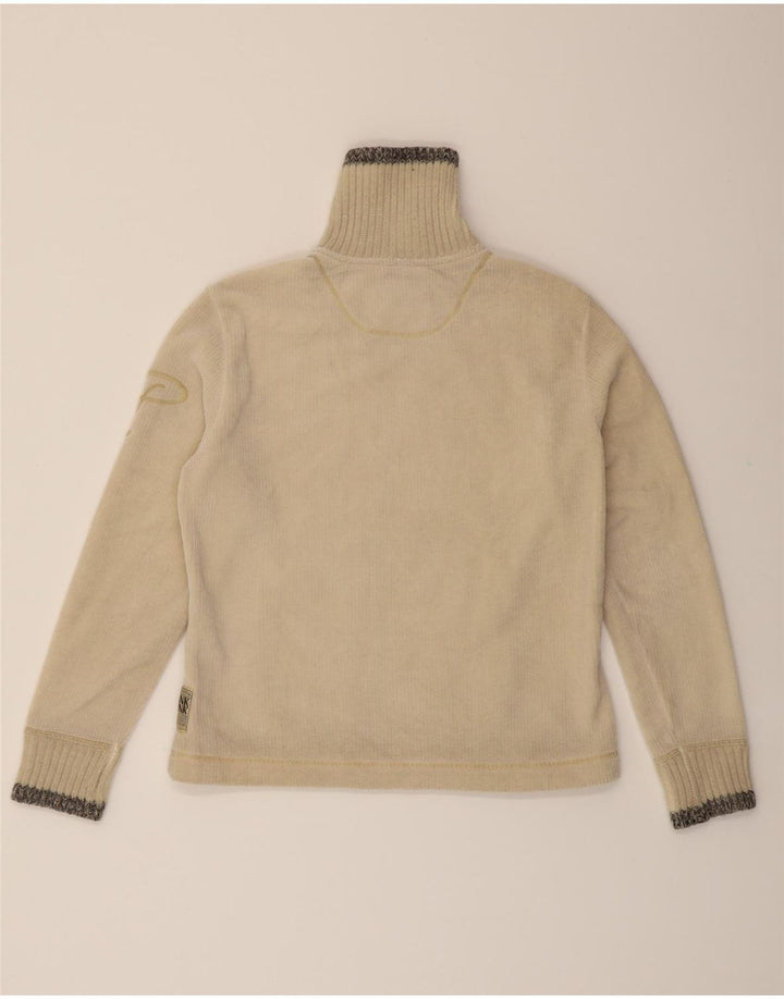 THINK PINK Womens Fleece Jacket UK 10 Small Off White Polyester Vintage Think Pink and Second-Hand Think Pink from Messina Hembry 