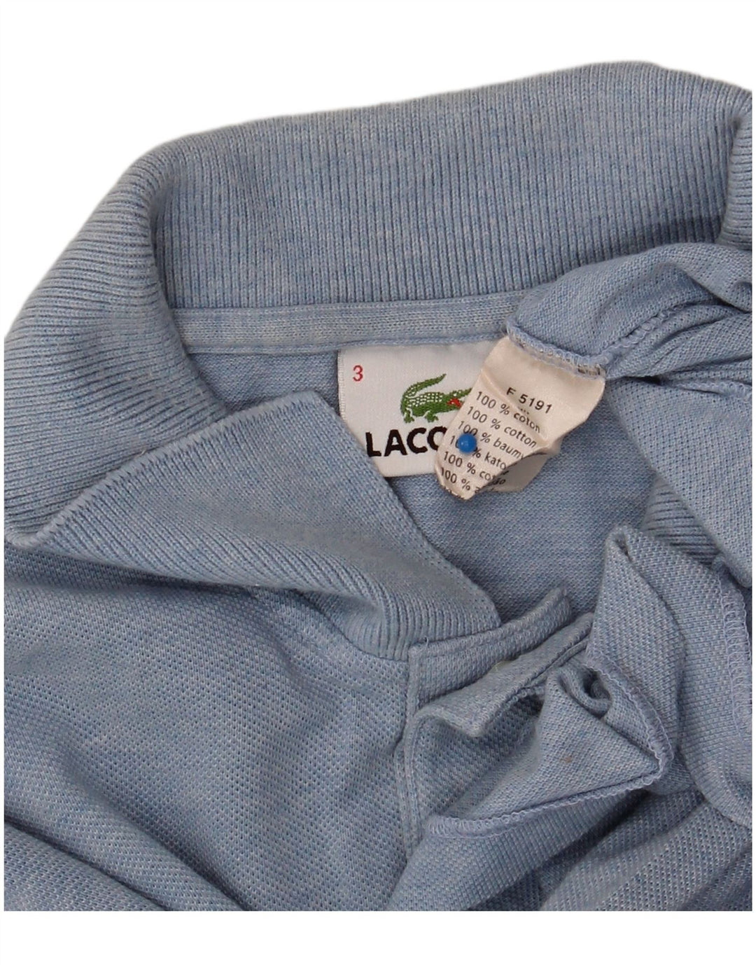 LACOSTE Mens Polo Shirt Size 3 Small Blue Cotton