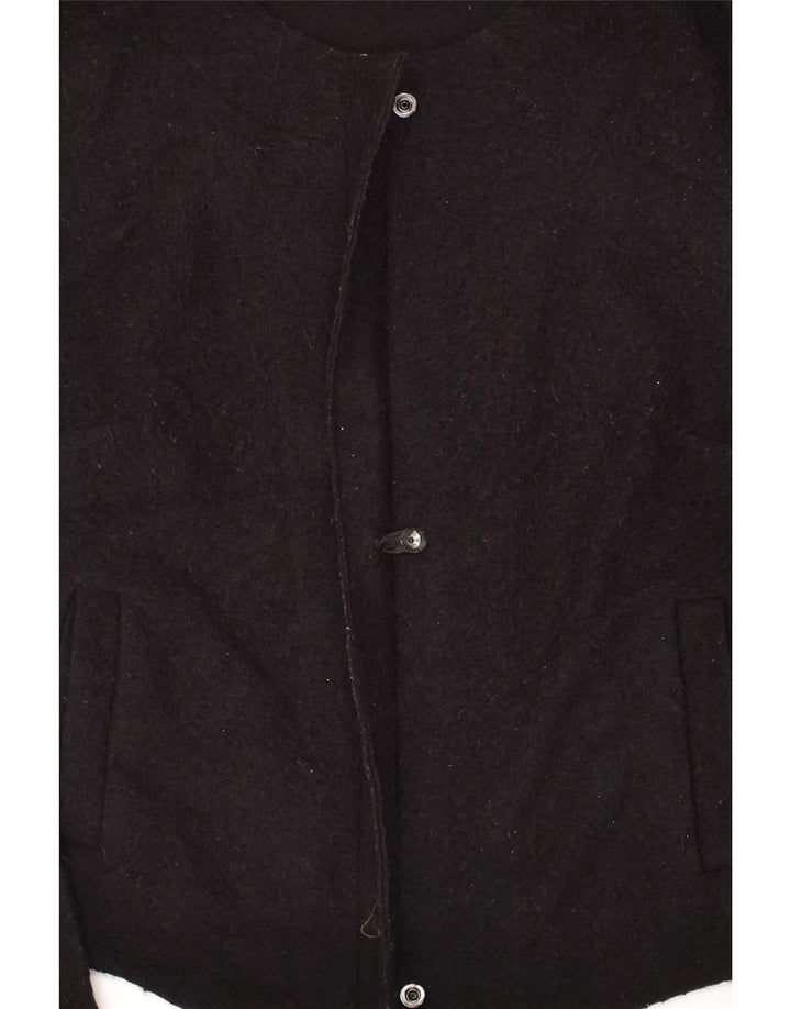 BENETTON Womens Bomber Jacket UK 12 Medium Black Polyester | Vintage Benetton | Thrift | Second-Hand Benetton | Used Clothing | Messina Hembry 
