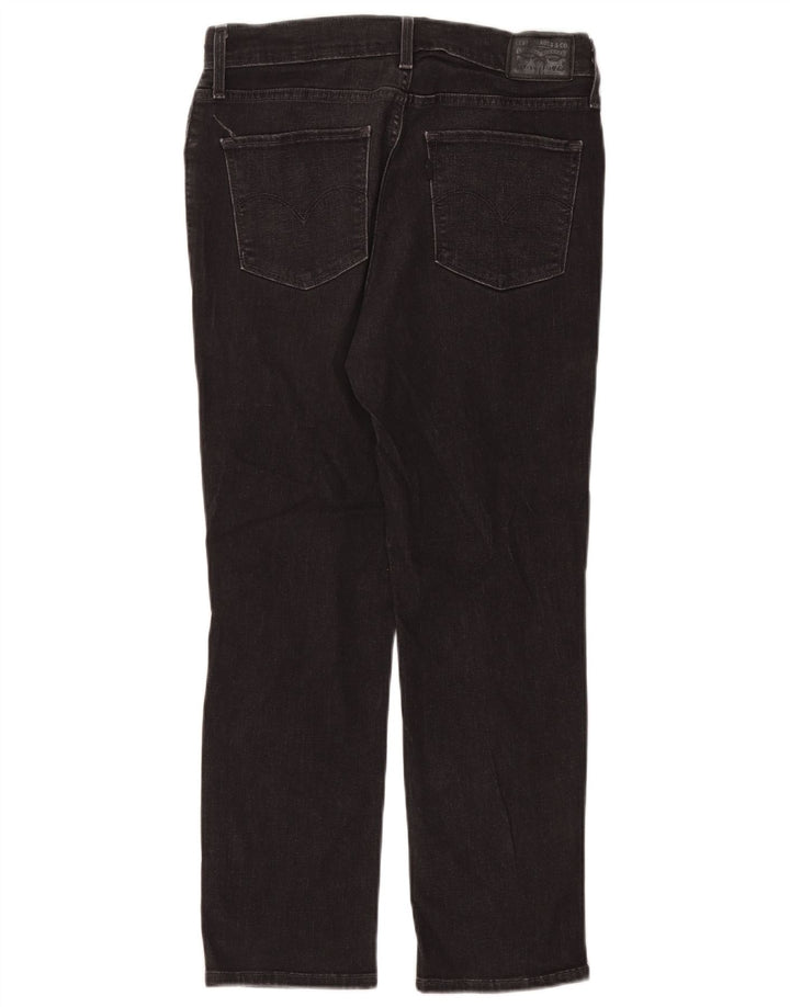 LEVI'S Dame 724 Distressed High Rise Straight Jeans W31 L26 Grå Bomuld