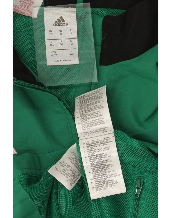 Adidas Drenge Træningsdragt Topjakke 13-14 år XL Grøn Colourblock Polyester