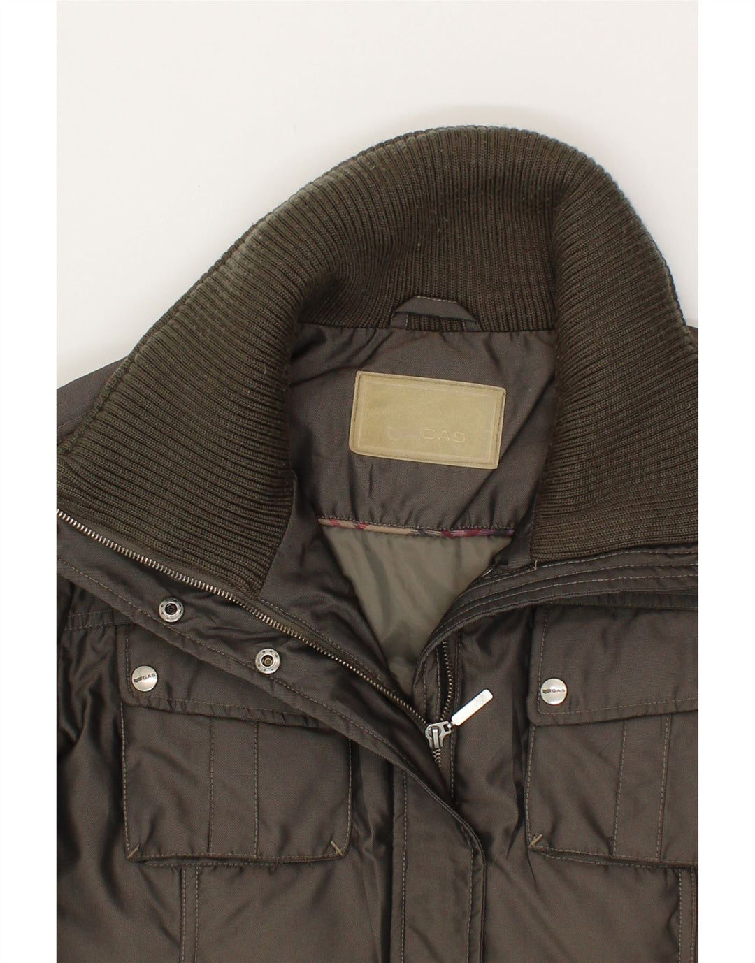 GAS Womens Padded Coat UK 14 Medium Grey Vintage Gas and Second-Hand Gas from Messina Hembry 
