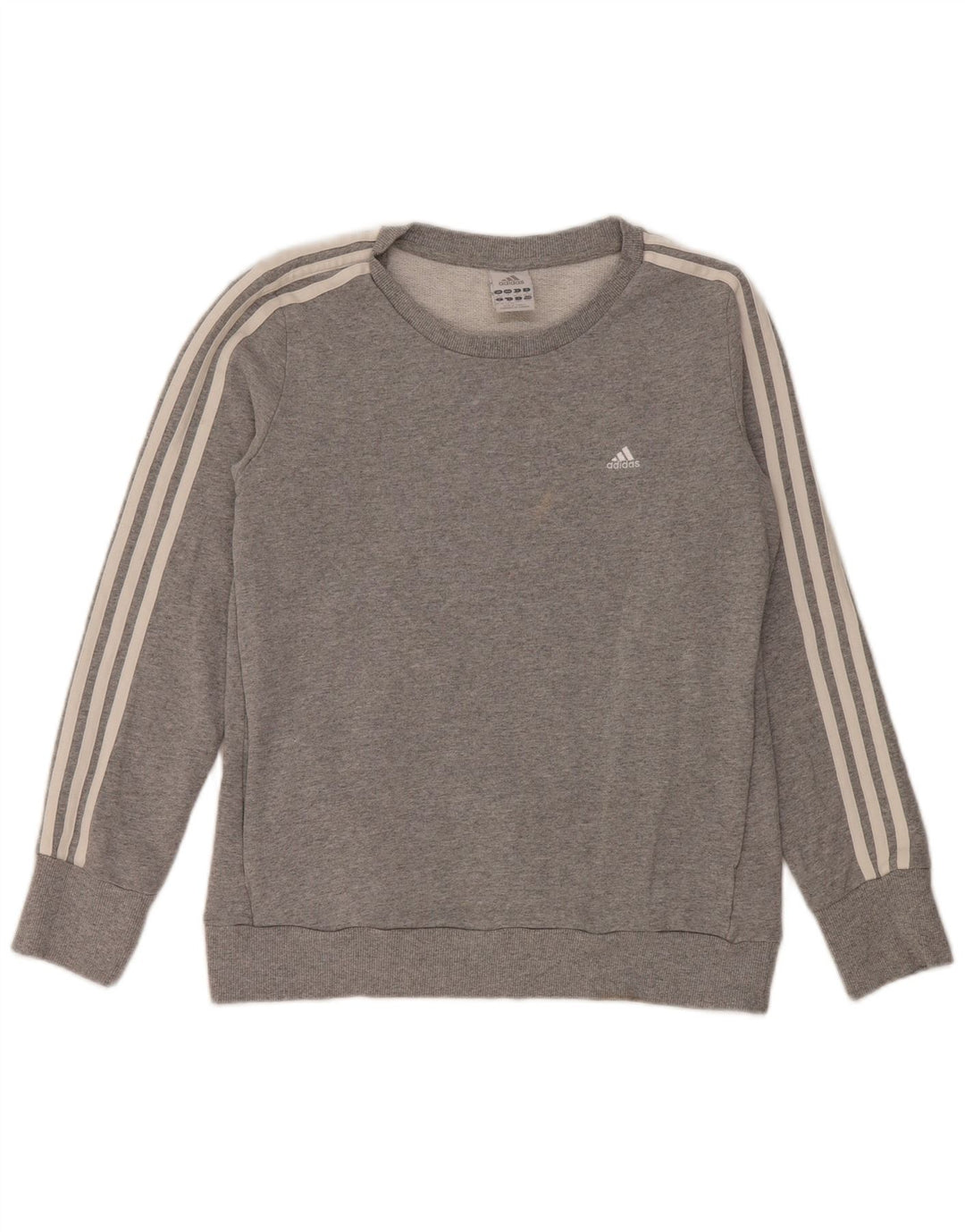 Adidas Dame Sweatshirt Jumper UK 12/14 Medium Grey Bomuld