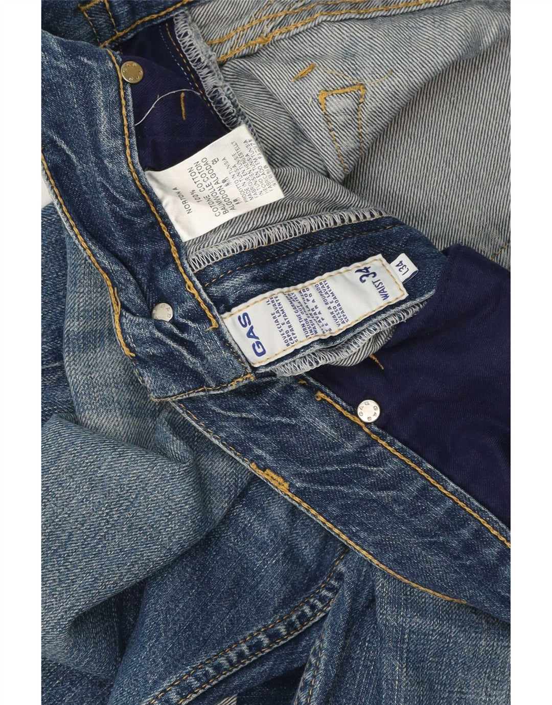 Gas Herre Denim Shorts Large W34 Blå Bomuld