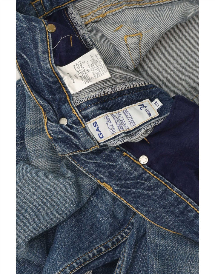 Gas Herre Denim Shorts Large W34 Blå Bomuld