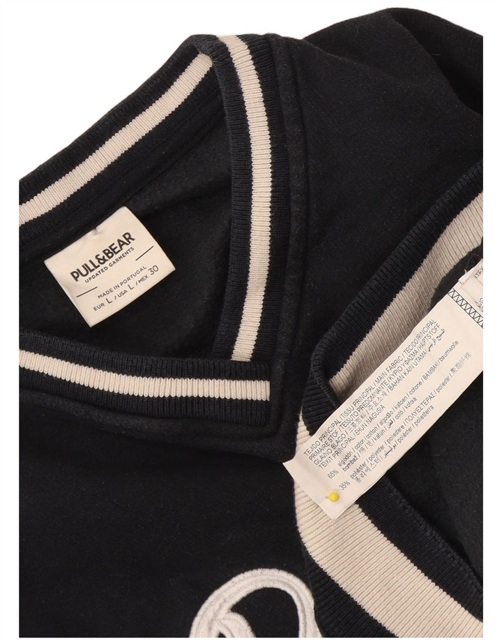 Pull & Bear Herre Pasadena Sweatshirt Jumper Large Navy Blue Colourblock