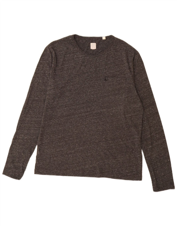 Jack Wills Herre Top Langærmet Medium Grey Flecked Bomuld