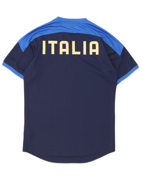 Puma Herre Italia Grafisk T-Shirt Top Medium Navy Blue Colourblock Sports
