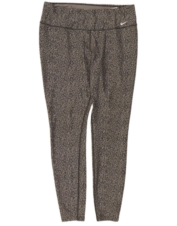 NIKE Dame Dri Fit Leggings UK 18 XL Grå Animal Print Polyester