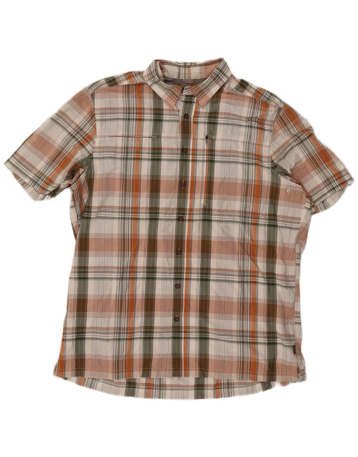 EDDIE BAUER Kortærmet herreskjorte XL Flerfarvet ternet polyester