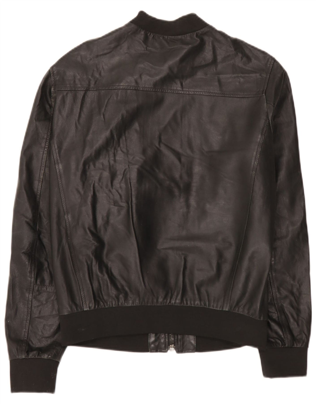 Replay Herre Bomber Læderjakke UK 38 Medium Sort Læder