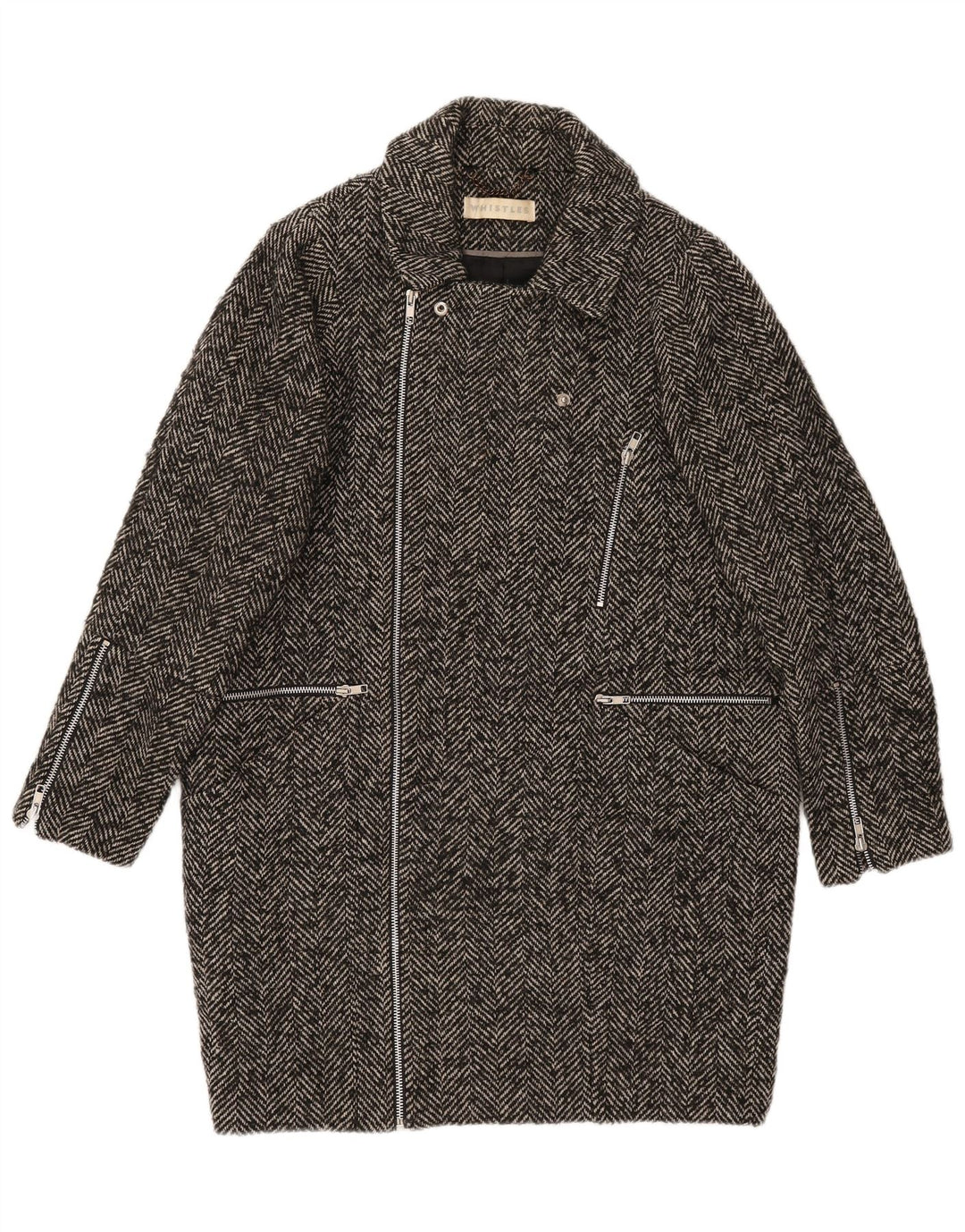 Whistles Dame Oversized Overfrakke UK 8 Small Grey Sildebensuld