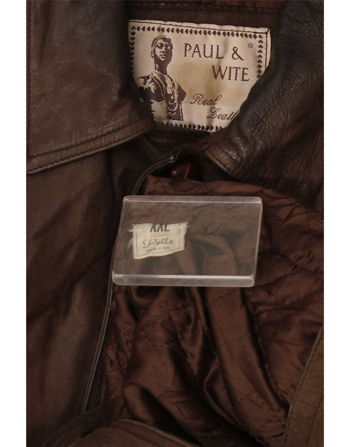 Paul & Wite Læderjakke til mænd UK 44 2XL Brun