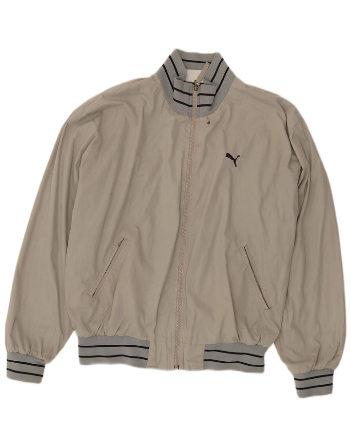 Puma Herre Bomber Jacket UK 40 Stor Grå Bomuld