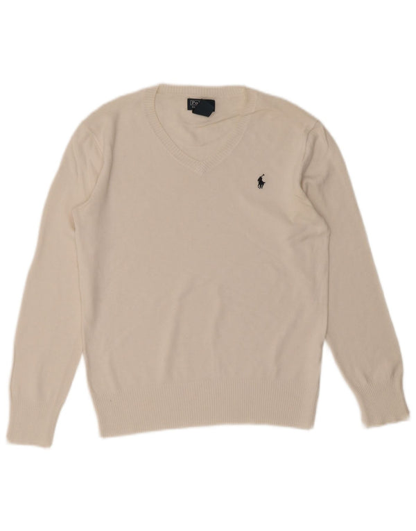 Polo Ralph Lauren Drenge V-hals sweater 10-11 år Medium Hvid