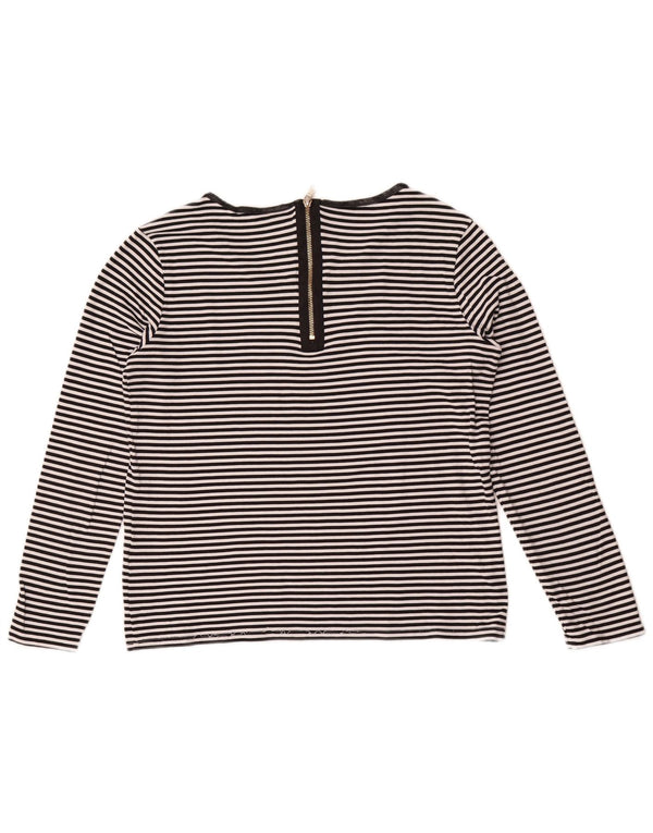Hugo Boss Dame Top Langærmet UK 12 Medium Sort Stribet