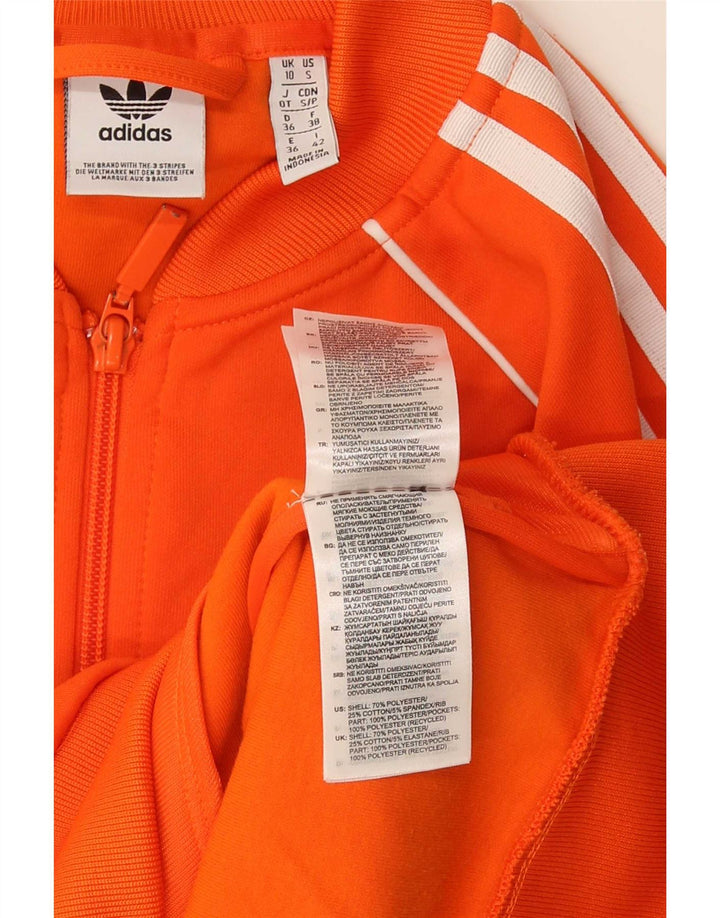 Adidas træningsdragt topjakke til kvinder UK 10 Small Orange Polyester