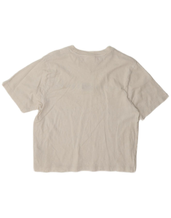 Tommy Hilfiger Dame New York City Grafisk T-Shirt Top UK 10 Small White
