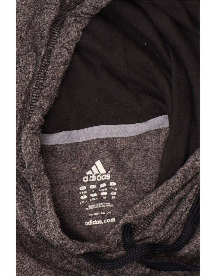ADIDAS Womens Hoodie Jumper UK 8/10 Small Grey Polyester Vintage Adidas and Second-Hand Adidas from Messina Hembry 