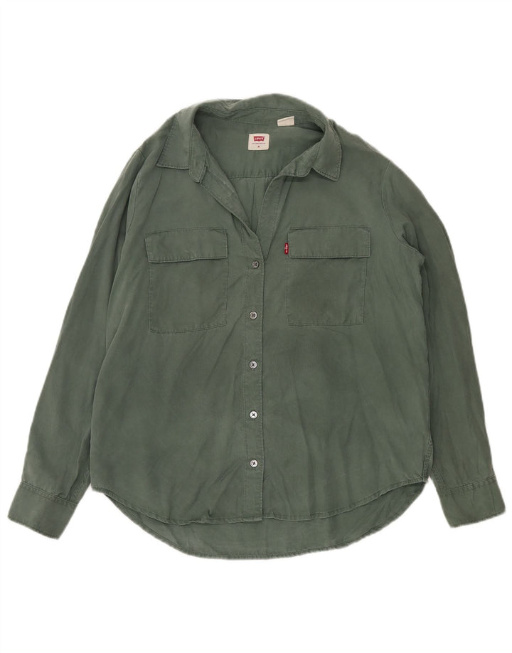 LEVI'S Dameskjorte UK 14 Medium Green Lyocell